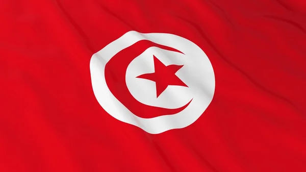 Tunisiska flaggan Hd bakgrund - flagga i Tunisien 3d Illustration — Stockfoto