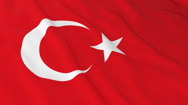 Den turkiska flaggan Hd bakgrund - flagga i Turkiet 3d Illustration — Stockfoto