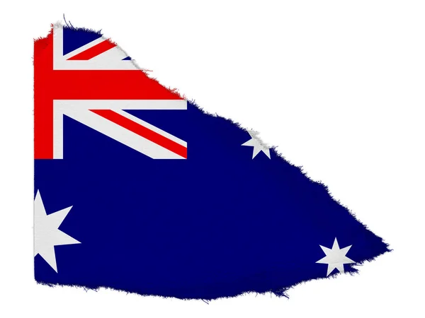 Flagge Australiens zerrissener Papierschrott isoliert auf weißem Hintergrund — Stockfoto