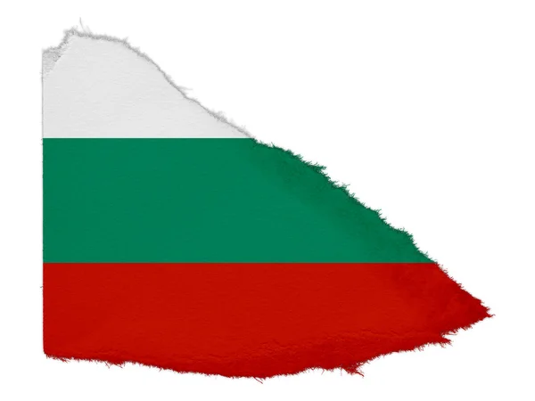 Σημαία της Βουλγαρίας σχισμένο χαρτί θραύσματα που απομονώνονται σε λευκό φόντο — Φωτογραφία Αρχείου