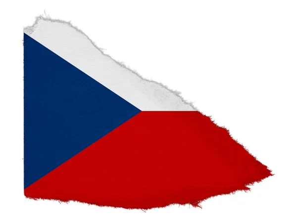紙くずは、白い背景で隔離の破れたチェコ共和国の国旗 — ストック写真