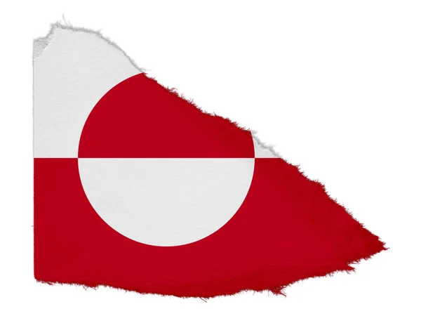 Флаг Гренландии разорвана бумага лоскут изолированы на белом фоне — стоковое фото