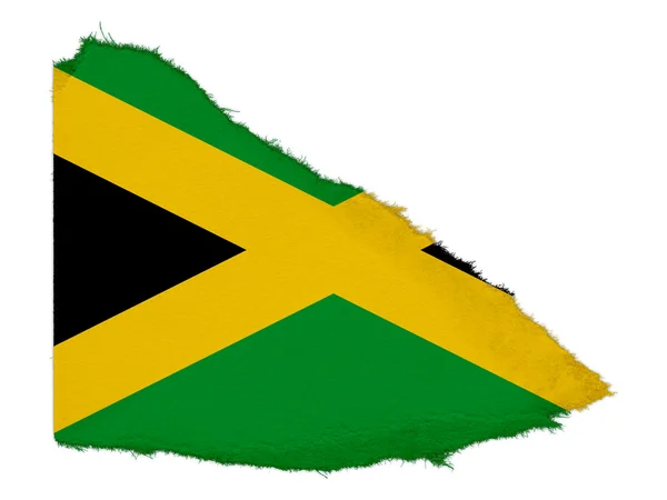 Flag of Jamaica Torn Paper Scrap Isolated on White Background — Stock Photo, Image