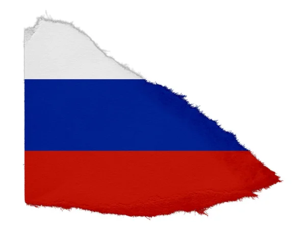 Drapeau de la Russie déchiré de papier isolé sur fond blanc — Photo