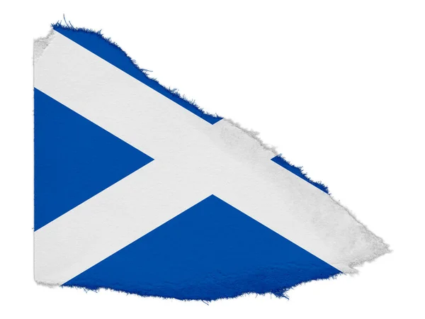 Bandera de Escocia Desecho de papel desgarrado aislado sobre fondo blanco — Foto de Stock