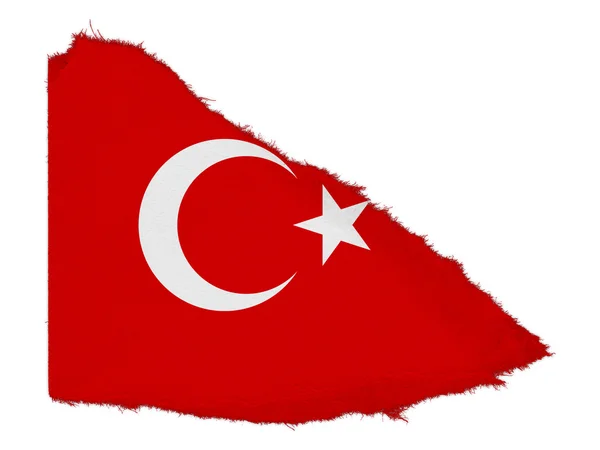 Bandera de Turquía Desecho de papel desgarrado aislado sobre fondo blanco — Foto de Stock