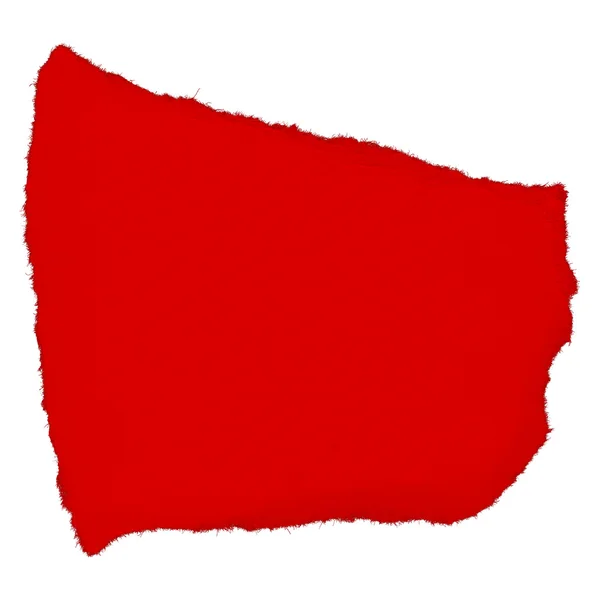 Осколок рваной красной бумаги изолирован на белом фоне — стоковое фото