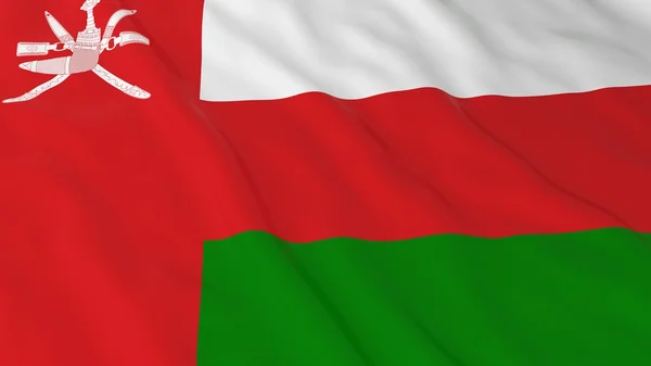 Bandeira Omani Fundo HD Bandeira de Omã Ilustração 3D — Fotografia de Stock