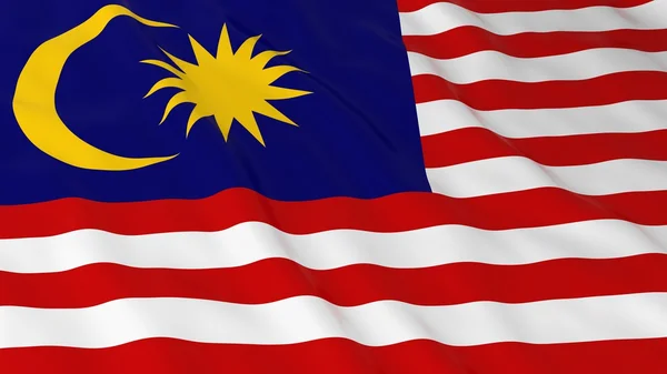 Maleisische vlag Hd achtergrond - vlag van Maleisië 3d illustratie — Stockfoto