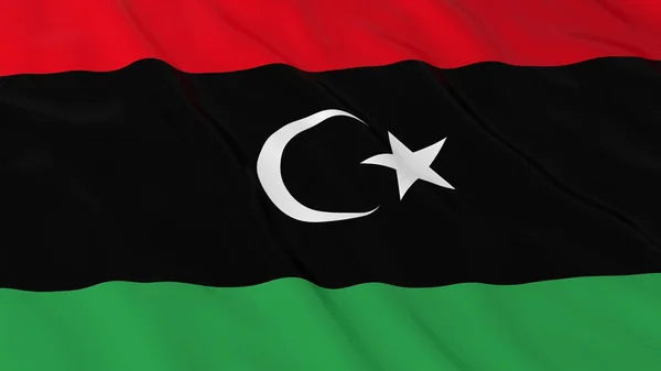 Libysche flagge hd hintergrund - fahne von libyen 3d illustration — Stockfoto