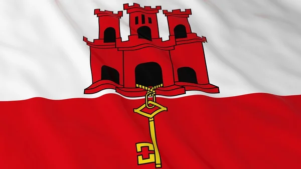 Gibraltan 标志高清背景-直布罗陀旗帜 3d 图 — 图库照片