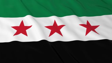 Suriye muhalefeti Hd arka plan - Suriye bayrağı bayrak 3d çizim