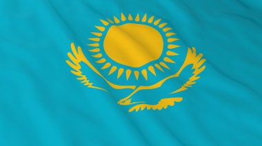 Kazakistan bayrağı Hd arka plan - Kazakistan bayrağı 3d çizim