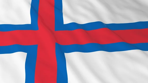 Bandeira Faroesa Fundo HD - Bandeira das Ilhas Faroé Ilustração 3D — Fotografia de Stock