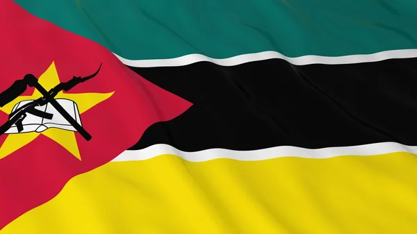 Fondo HD Bandera de Mozambique - Bandera de Mozambique Ilustración 3D —  Fotos de Stock