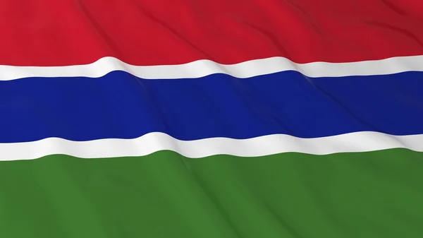 Bandiera del Gambia HD sfondo - Bandiera del Gambia 3D Illustrazione — Foto Stock