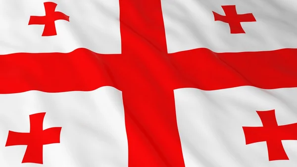 Georgische vlag Hd achtergrond - vlag van Georgië 3d illustratie — Stockfoto