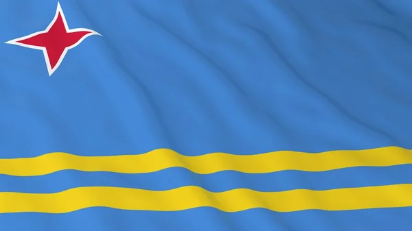 Aruban Flag HD Sfondo - Bandiera di Aruba Illustrazione 3D — Foto Stock