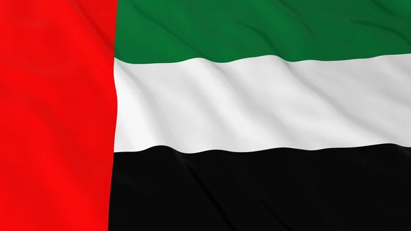 Uae flag hd hintergrund - fahne der vereinigten arabischen emirate 3d illustration — Stockfoto