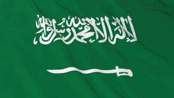 Fondo de la bandera saudita HD - Bandera de Arabia Saudita Ilustración 3D —  Fotos de Stock