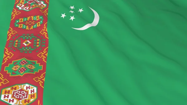Turkmenistaní Bandera HD Fondo - Bandera de Turkmenistán Ilustración 3D —  Fotos de Stock
