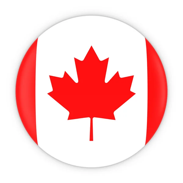 Pulsante bandiera canadese - Bandiera del Canada Badge 3D Illustrazione — Foto Stock