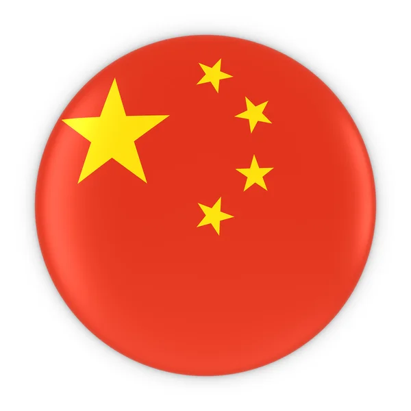 Botón de bandera china - Bandera de China Insignia Ilustración 3D —  Fotos de Stock