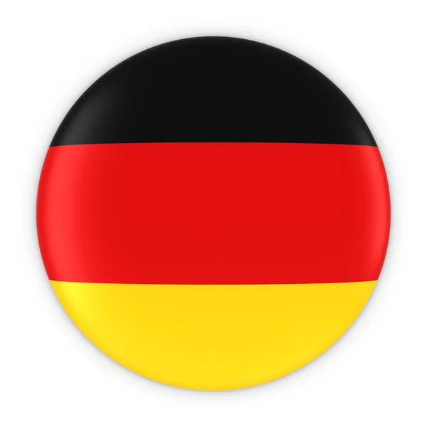 Botão de bandeira alemã - Bandeira da Alemanha Emblema ilustração 3D — Fotografia de Stock