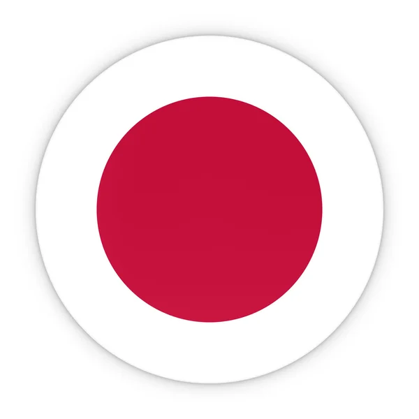 Botão de bandeira japonesa - Bandeira do Japão Insígnia 3D Ilustração — Fotografia de Stock