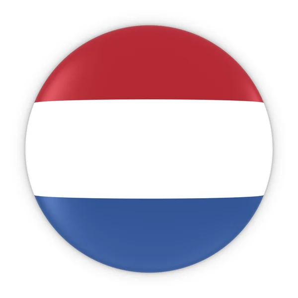 Dutch Flag Button - Флаг Нидерландов Badge 3D Illustration — стоковое фото