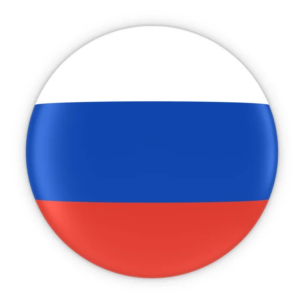 Прапор Росії кнопка - прапор Росії бейдж 3d ілюстрація — стокове фото