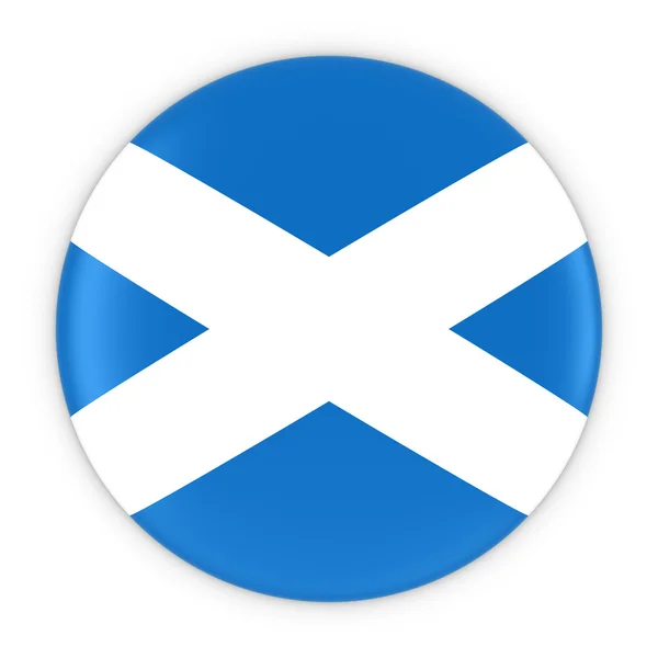 Botón de bandera escocesa - Bandera de Escocia Insignia Ilustración 3D — Foto de Stock