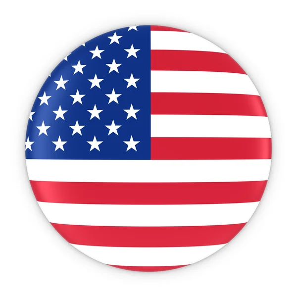 Bandiera americana Button - Bandiera d'America Badge 3D Illustrazione — Foto Stock