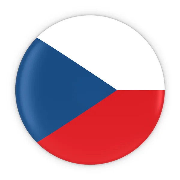 체코 국기 버튼-체코 공화국의 국기 배지 3d 그림 — 스톡 사진
