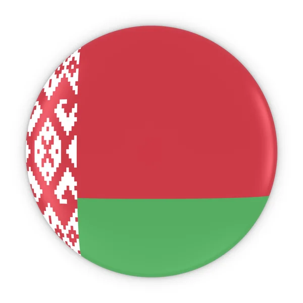 Běloruská vlajka tlačítko - vlajka Běloruska placka 3d obrázek — Stock fotografie