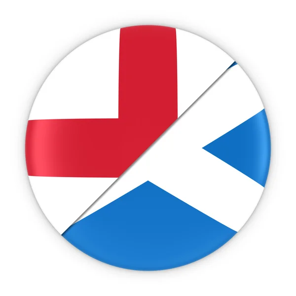 Relazioni inglesi e scozzesi - Badge Flag of England and Scotland Illustrazione 3D — Foto Stock