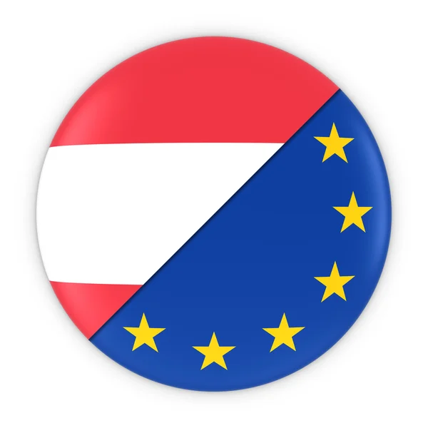 Relaciones austriacas y europeas - Bandera de Austria y Europa Ilustración 3D —  Fotos de Stock