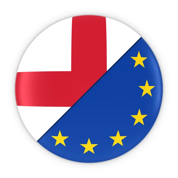 Engelse en Europese betrekkingen-badge vlag van Engeland en Europa 3D illustratie — Stockfoto