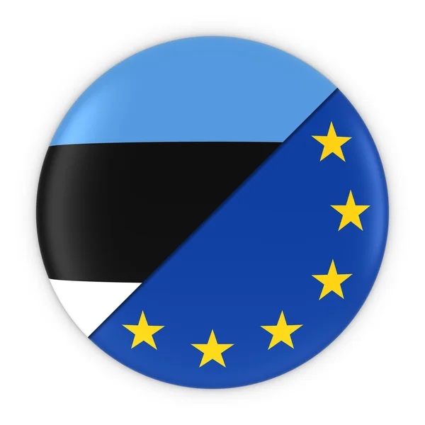 Estonian and European Relations - Badge Flag of Estonia and Europe Illustrazione 3D — Foto Stock