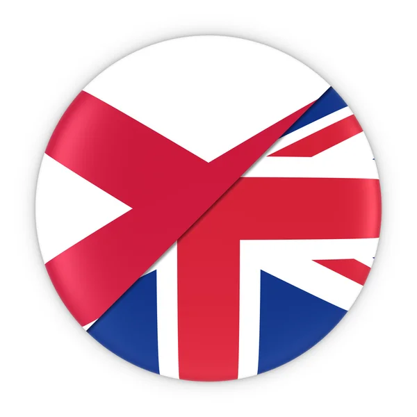 Irlanda del Norte y las relaciones británicas - Bandera de la insignia de Irlanda del Norte y Gran Bretaña 3D Illustration —  Fotos de Stock