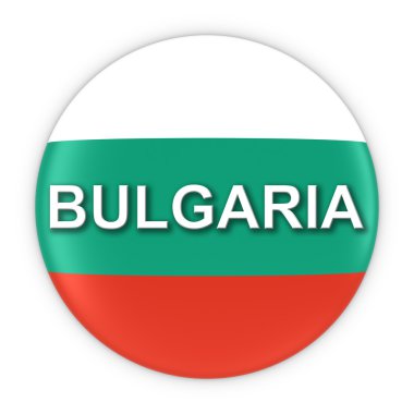 Bulgar bayrak düğmesini Bulgaristan metin ile 3d çizim