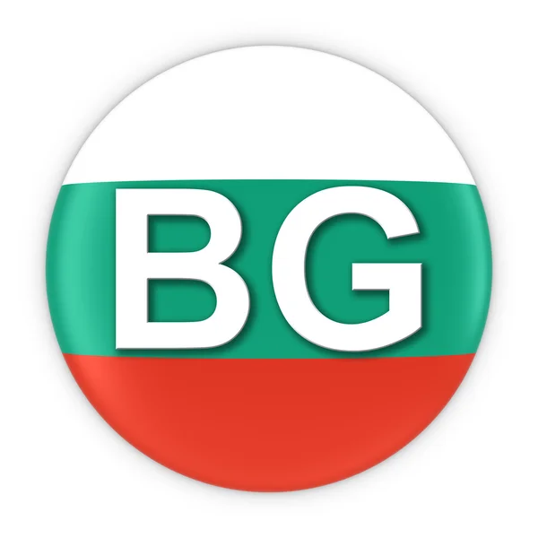Bulgaria Flag Button with Two Letter Country ISO Code 3D Illustration — Stock Photo, Image