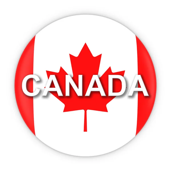 Kanada bayrağı düğmesi ile Kanada metin 3d çizim — Stok fotoğraf