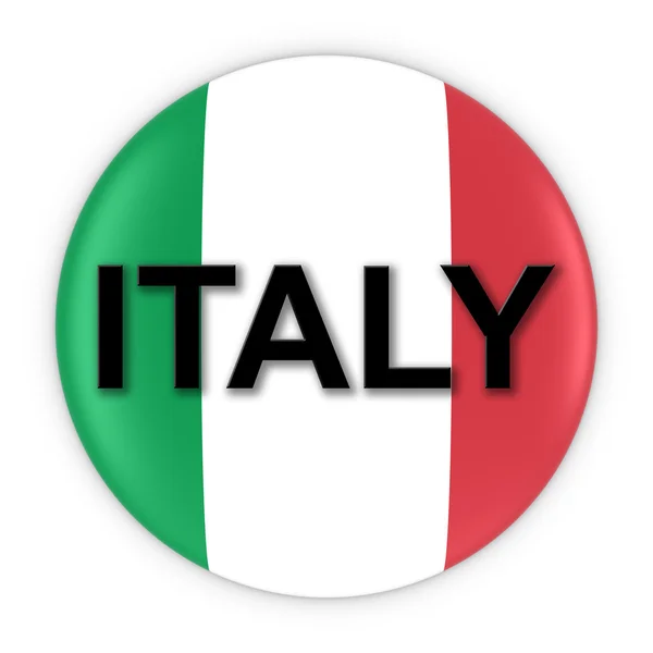 Італійський прапор іконку з Італії текст 3d ілюстрація — стокове фото