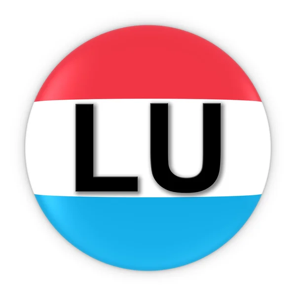 Przycisku Flaga Luksemburga z dwóch list ilustracja 3d kod Iso kraju — Zdjęcie stockowe