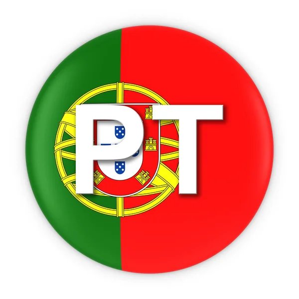 2 文字の国の Iso コード 3 d 図とポルトガル国旗ボタン — ストック写真