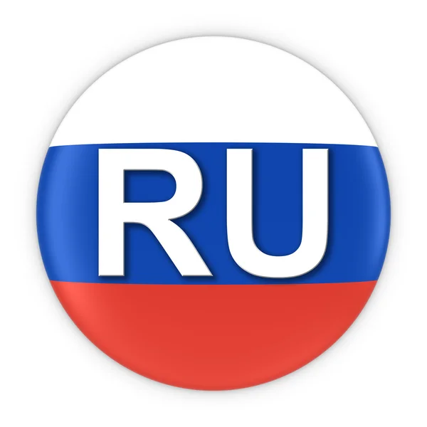 Кнопки прапор Росії з країни два листи Iso код 3d ілюстрація — стокове фото