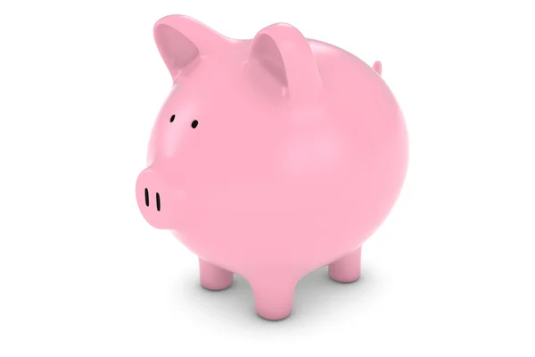 Piggy Bank Isolated on White Background 3D Illustration — Stock Photo, Image