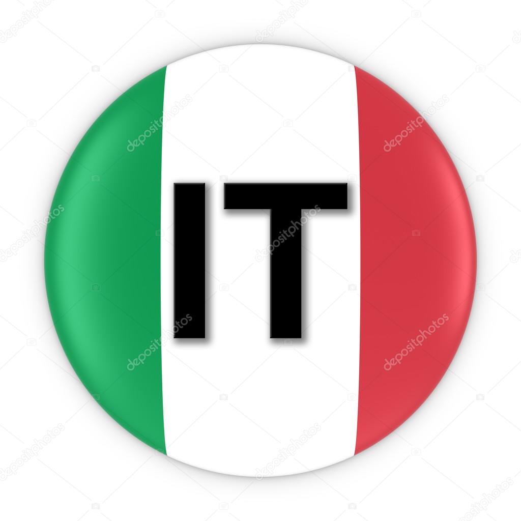 italy flag button with two letter country iso code 3d illustration two letter country codes
