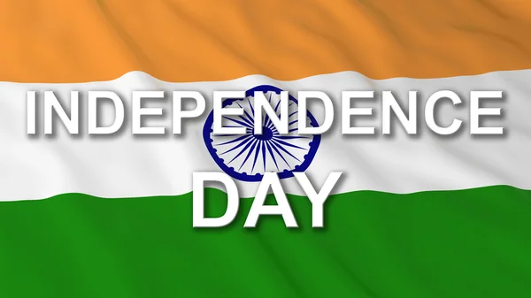 Giorno dell'indipendenza indiana Bandiera Testo Illustrazione 3D — Foto Stock